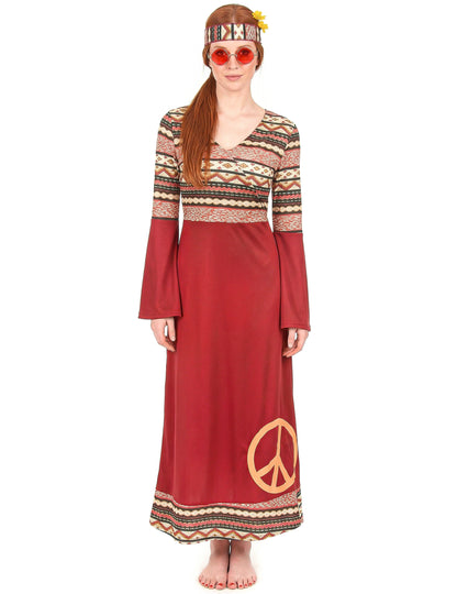 Déguisement hippie bordeaux femme