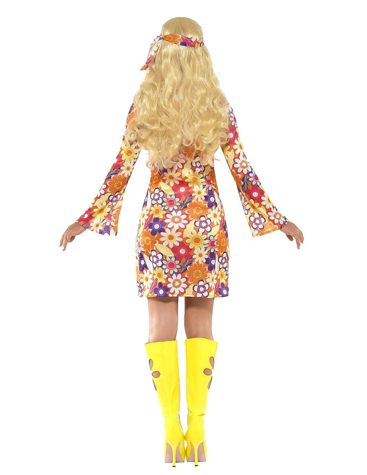 Rückansicht des Hippie-Flower-Kostüms