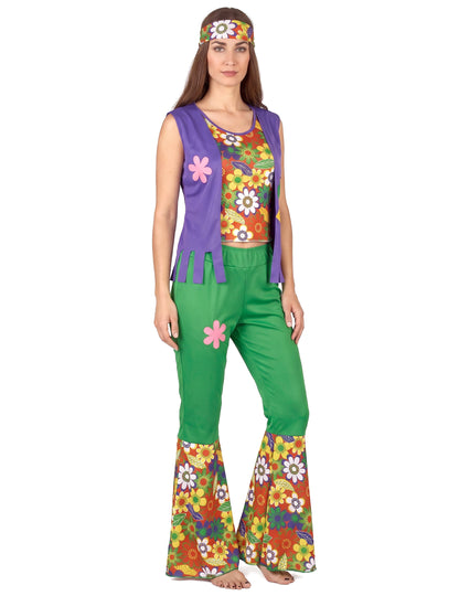 Grünes Hippie Kostüm für Damen
