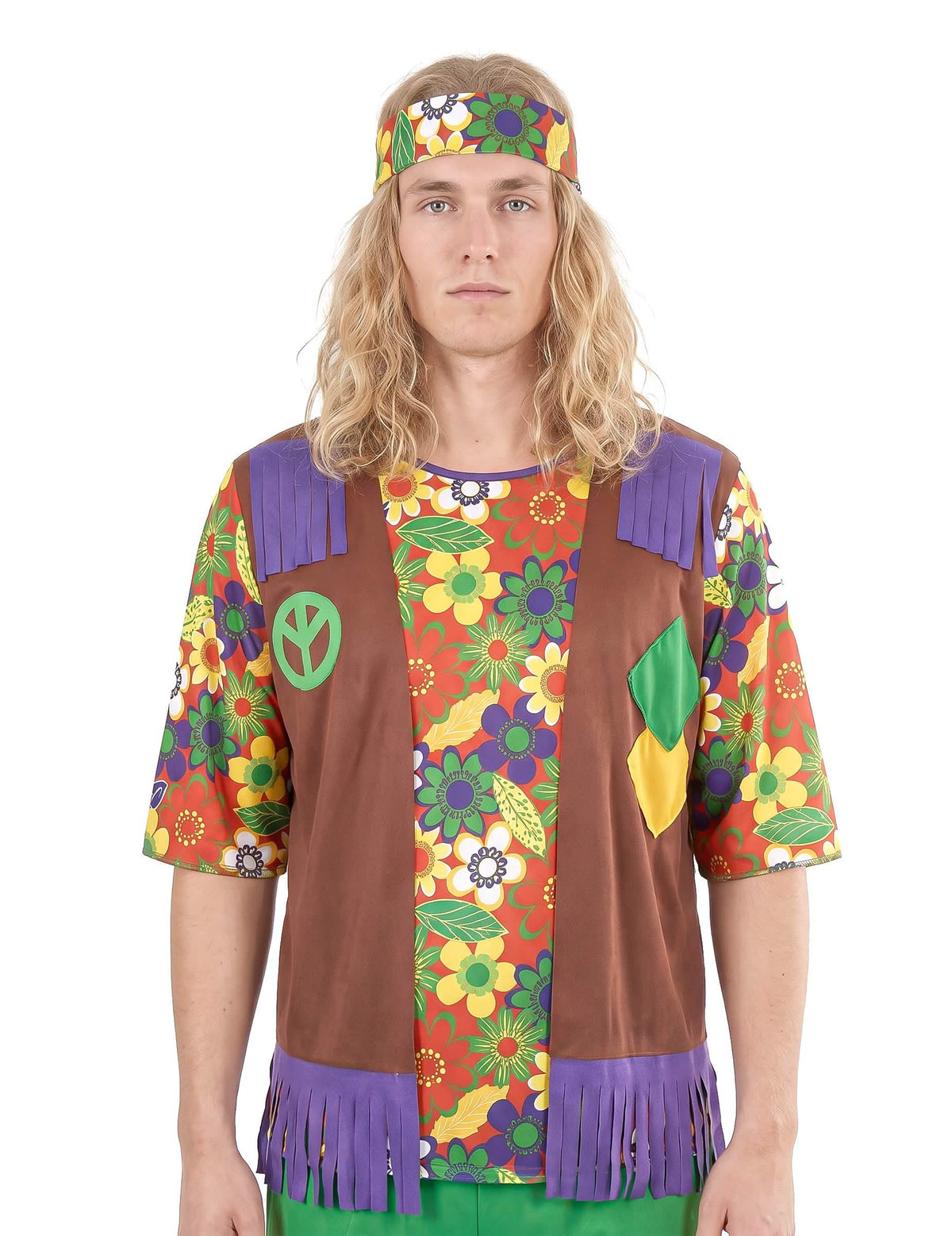 Grünes Hippiekostüm für Herren