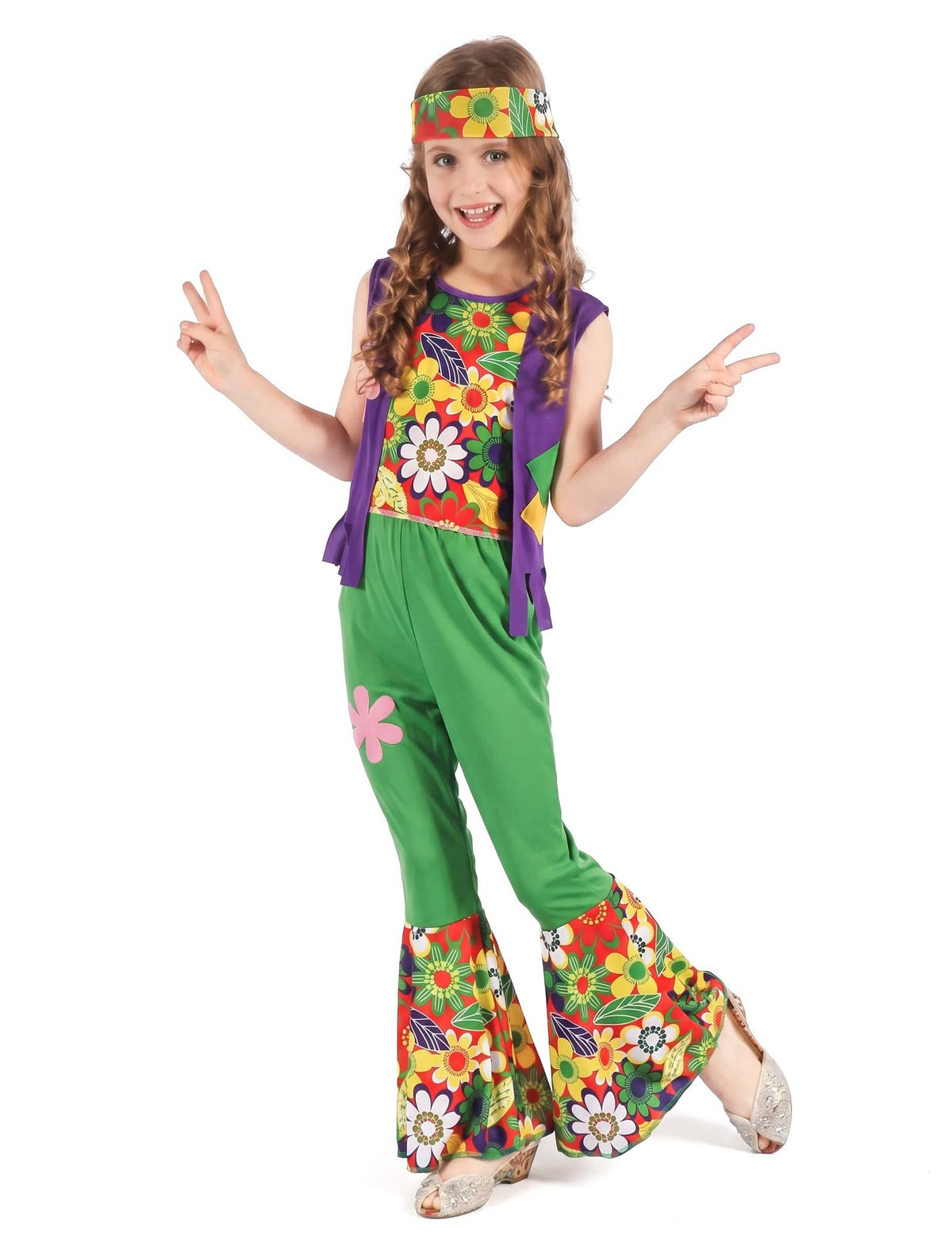 Hippie Kostüm Flower Power für Mädchen