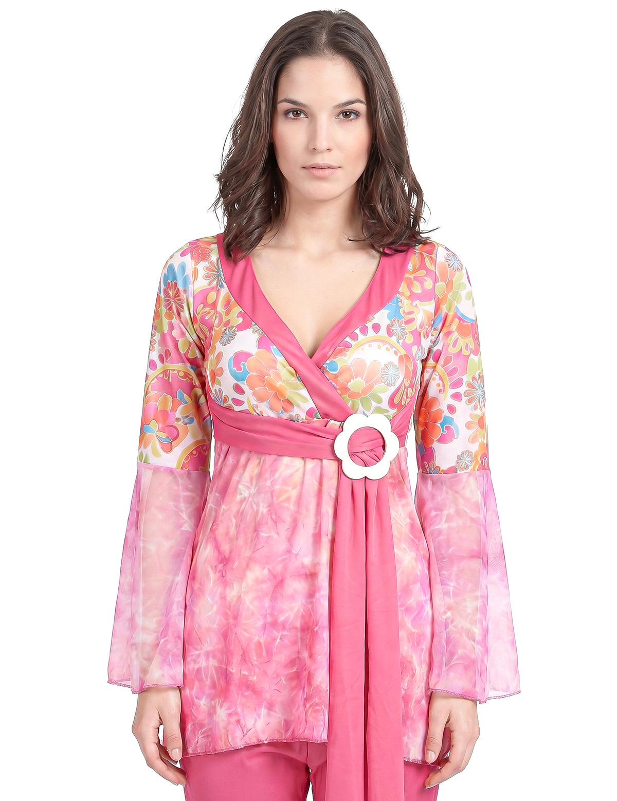 Hippiekostüm für Damen pink