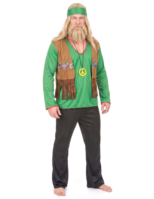 Grünes Hippie-Kostüm für Herren