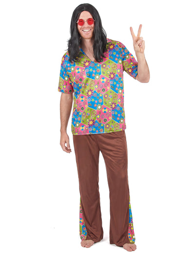 Kreatives Herren-Hippiekostüm bunt