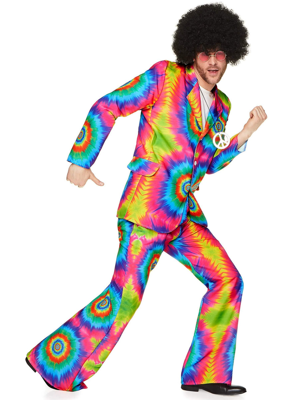 Vue de profil du déguisement de couple hippie psychédélique