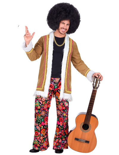 Hippie-Herrenkostüm Woodstock für Karneval bunt