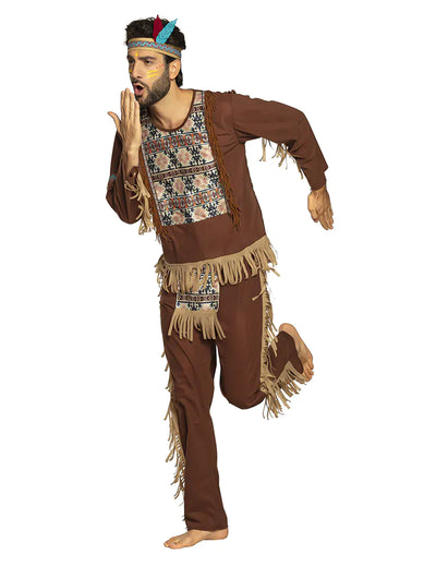 Indianer-Kostüm für Herren Wilder Westen Karnevalskostüm braun-beige