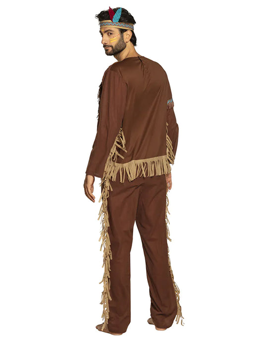Indianer-Kostüm für Herren Wilder Westen Karnevalskostüm braun-beige