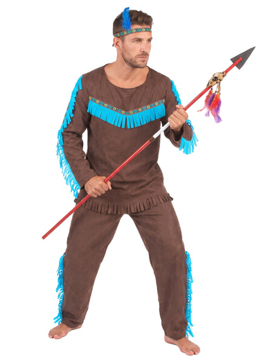 Déguisement indien marron et bleu homme