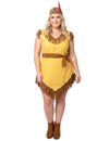 Plus Size asymmetrisches Indianerinnenkostüm für Damen Beige