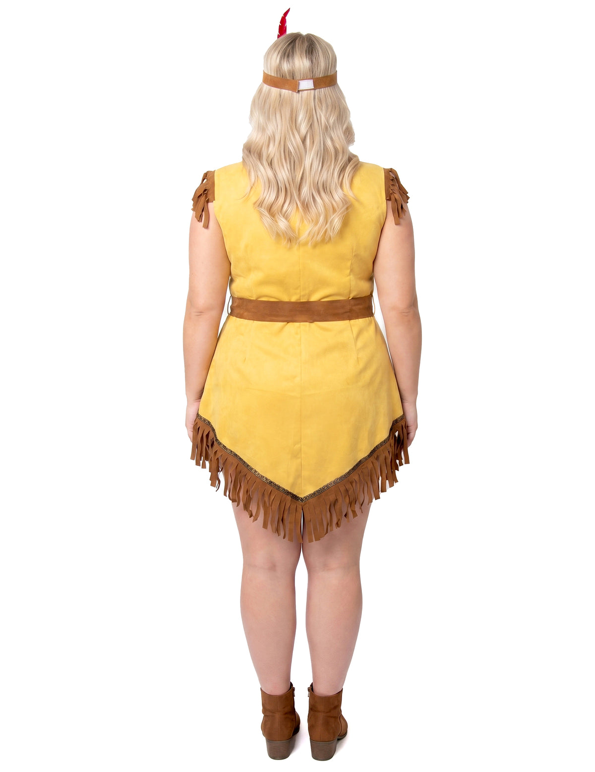 Plus Size asymmetrisches Indianerinnenkostüm für Damen Beige