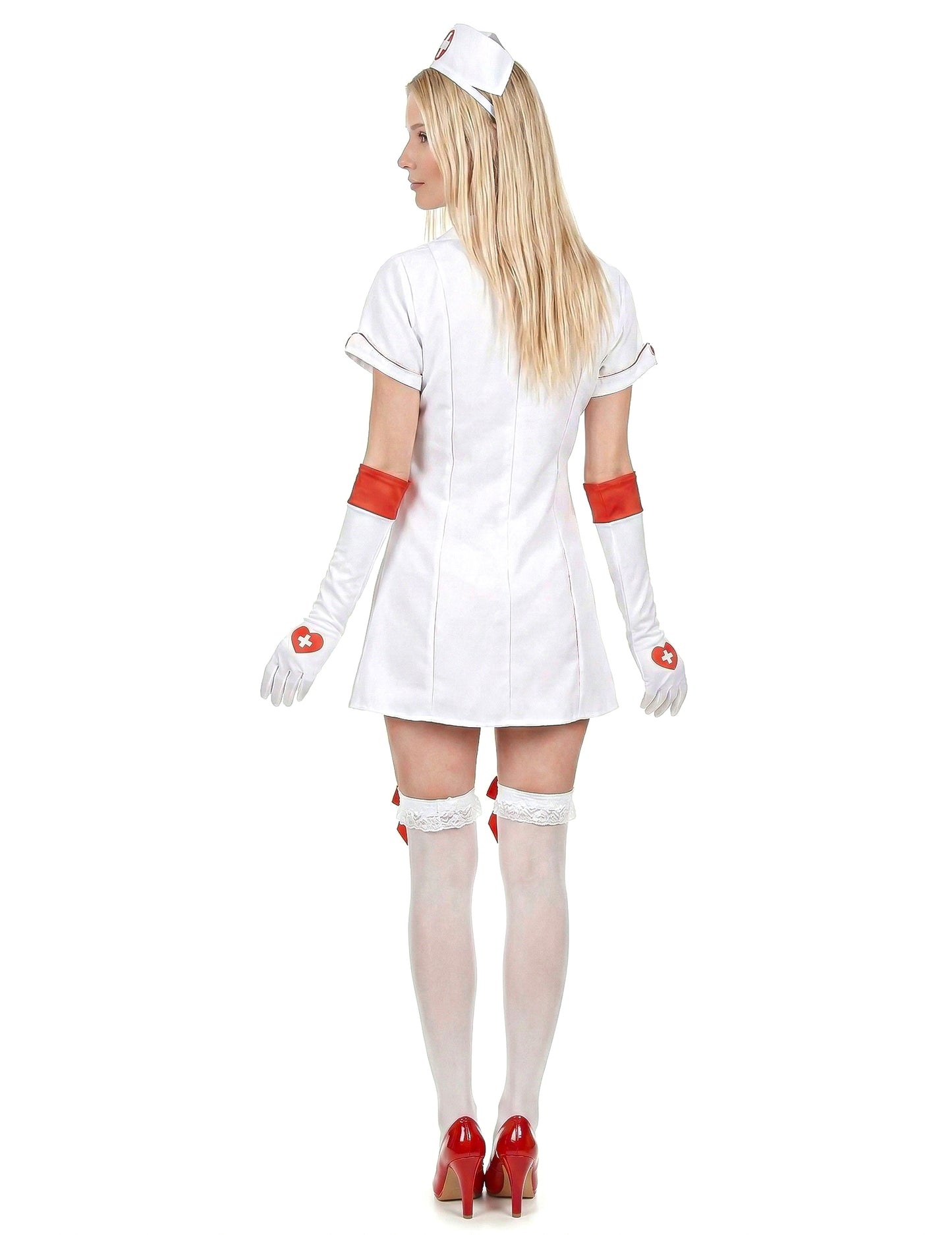 Sexy Krankenschwesterkostüm für Damen weiss-rot