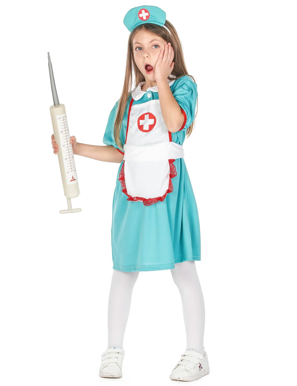 Accessoire seringue géante du déguisement infirmière pour fille vert