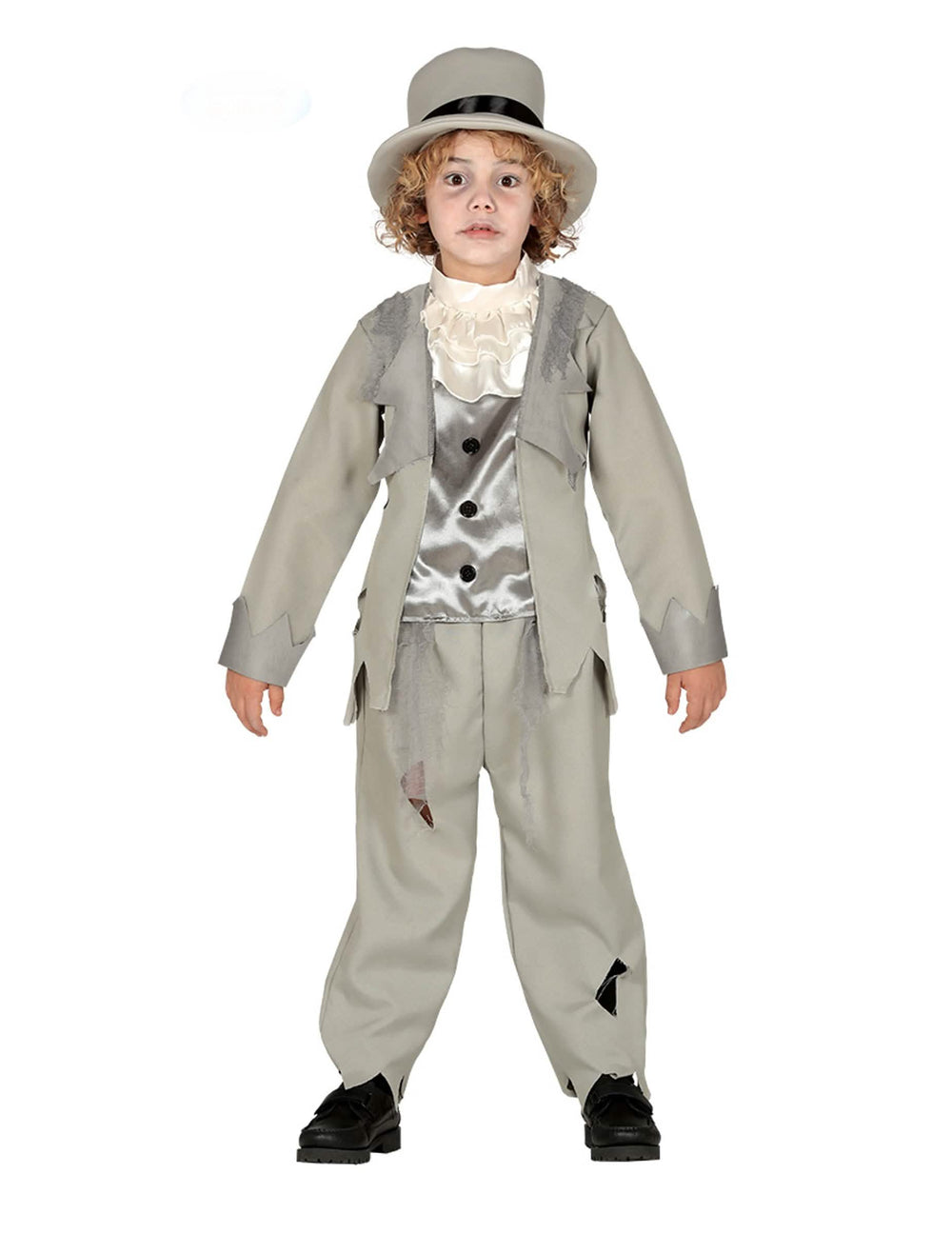 Déguisement jeune marié fantôme pour garçon gris avec chapeau