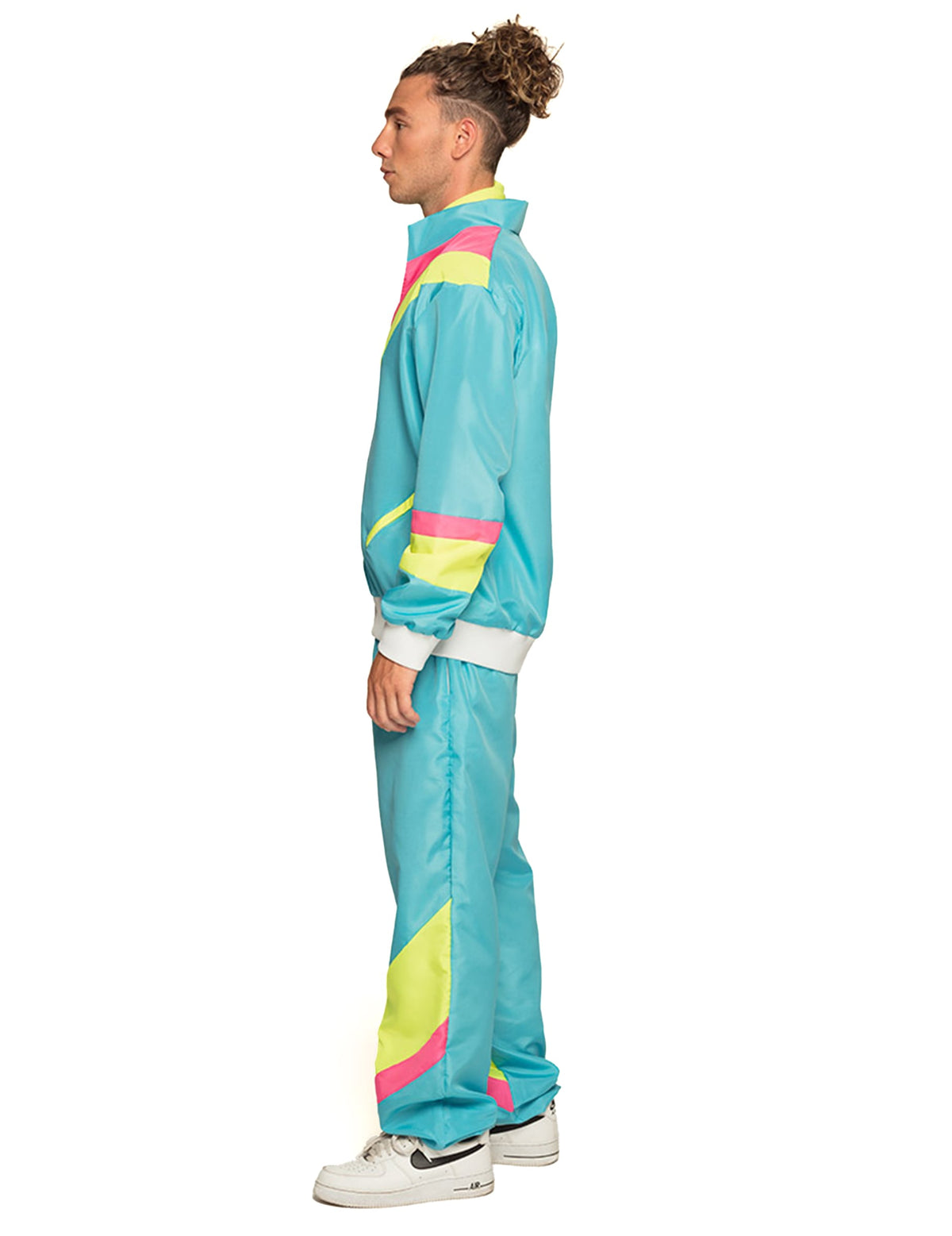 Neonblauer Retro-Jogginganzug Kostüm für Herren