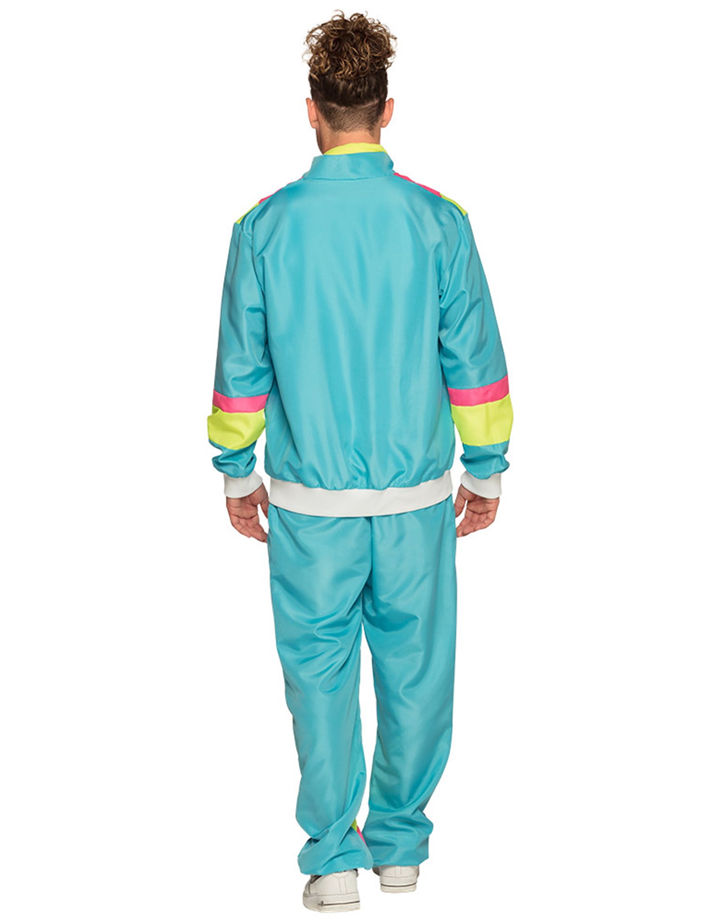 Neonblauer Retro-Jogginganzug Kostüm für Herren