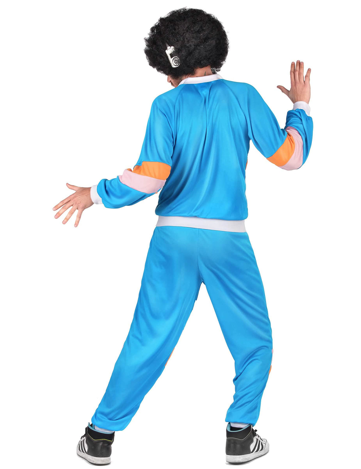 80er-Jahre Retro-Jogginganzug für Erwachsene blau-orange-rosa