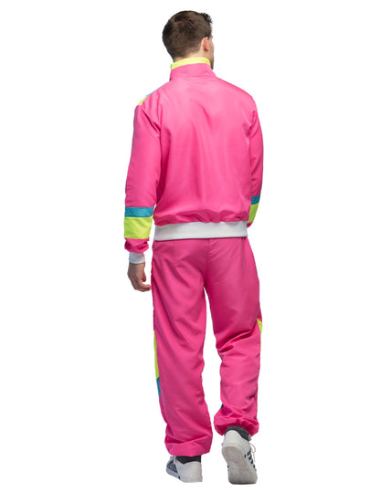 Retro Neon-Pink Jogginganzug Kostüm für Herren