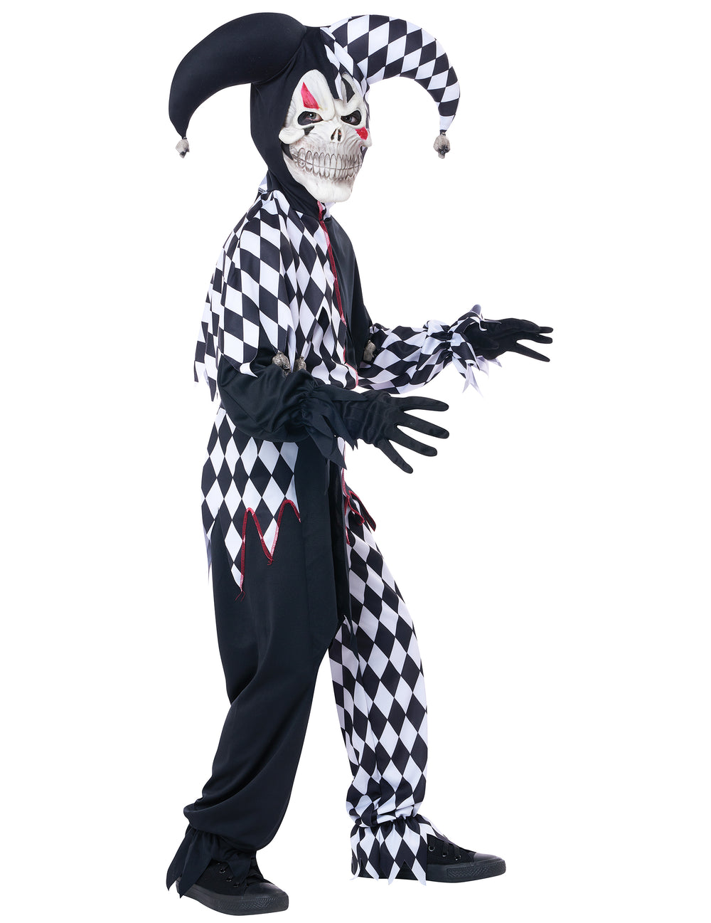 Vue de profil du déguisement joker diabolique pour enfant
