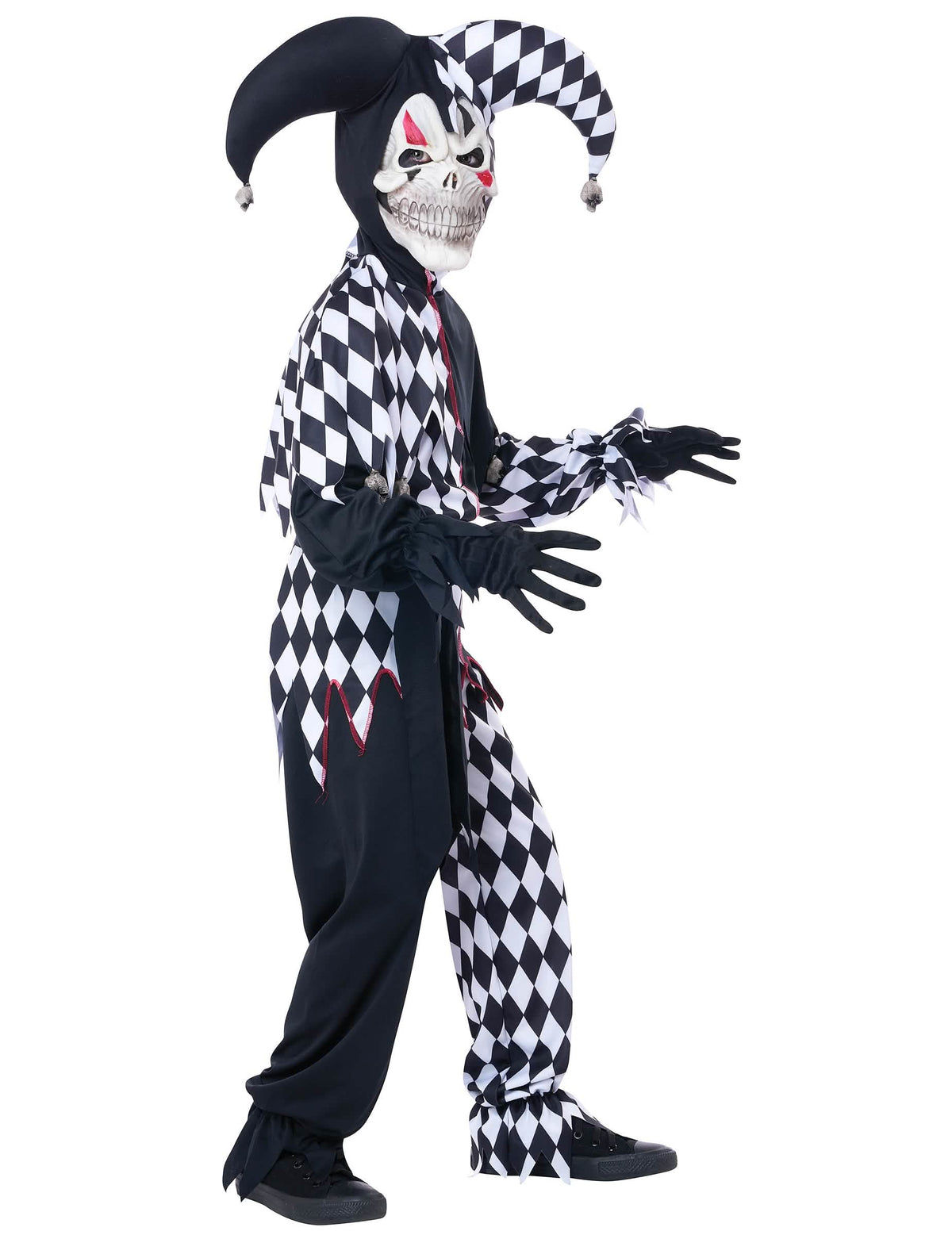 Vue de profil du déguisement joker diabolique pour enfant