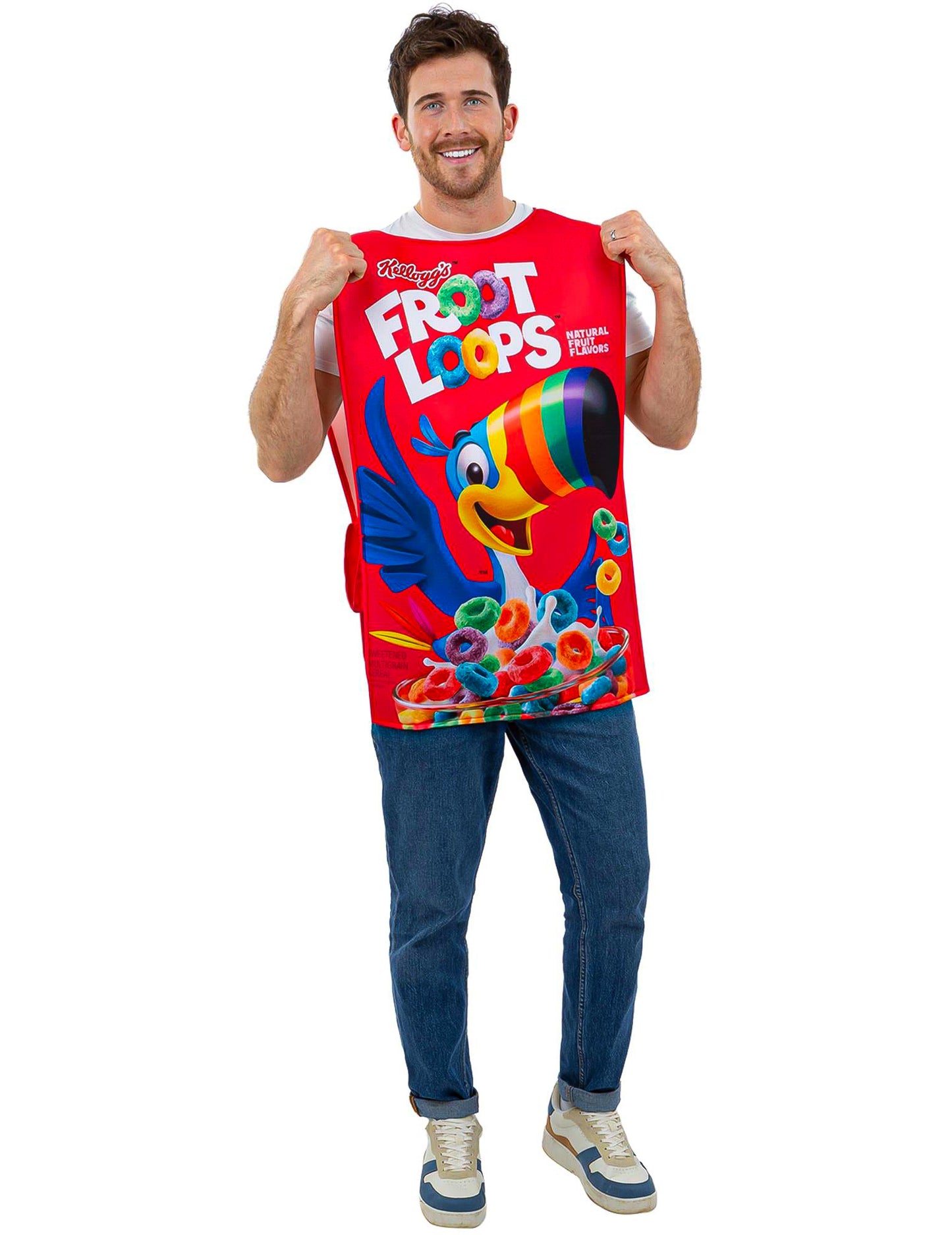 Kellogg'sâ„¢ Froot Loops Verkleidung als MÃ¼slischachtel
