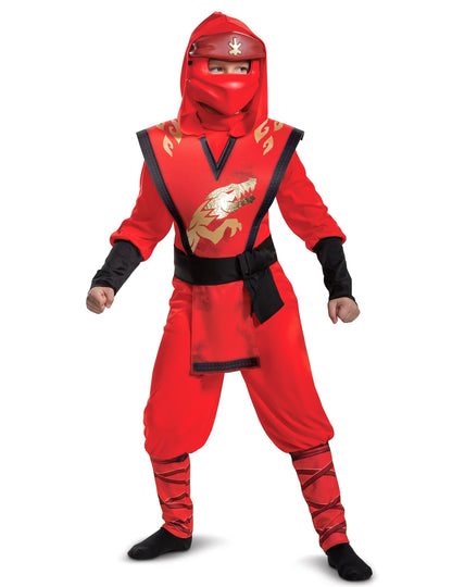 Déguisement Kai Ninjago LEGO pour enfant rouge et doré avec masque