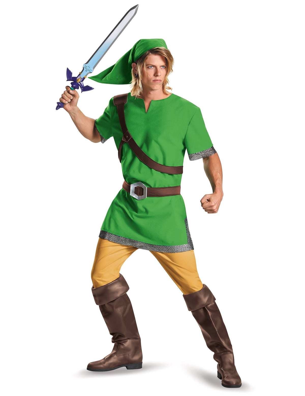 Déguisement Link ZELDA classique pour adulte vert avec bonnet