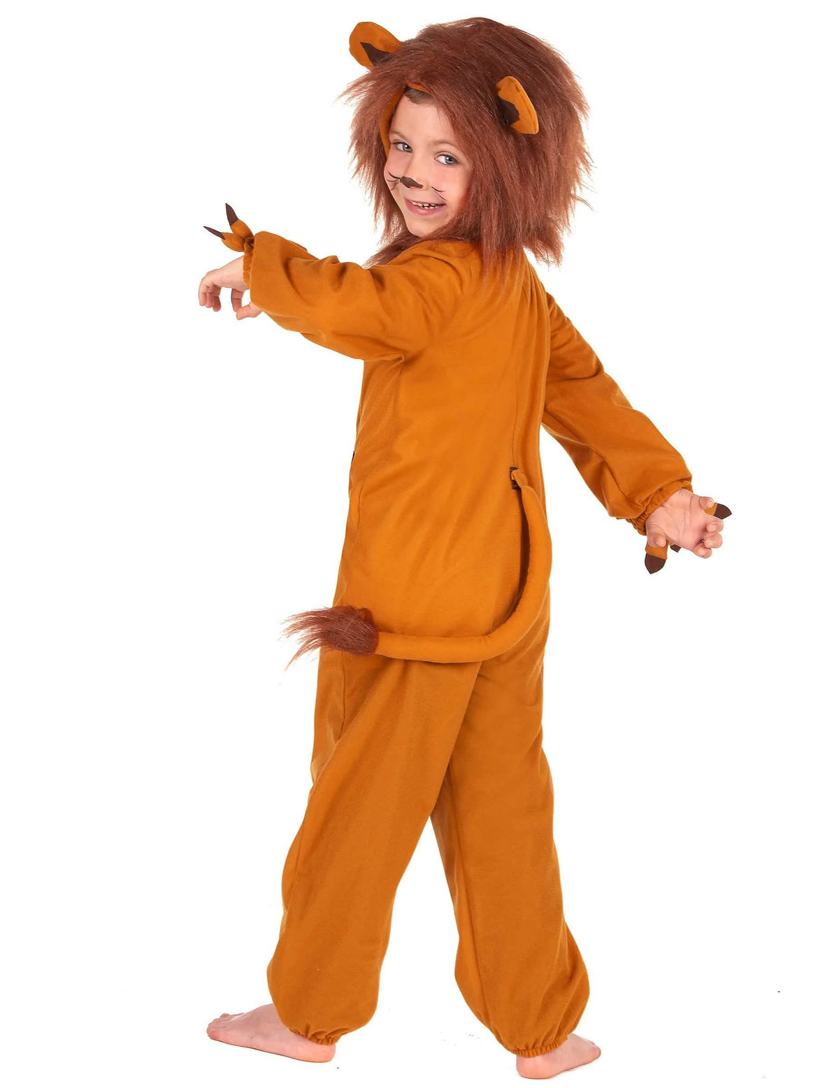 Vue de dos du déguisement de lion effet polaire pour enfant