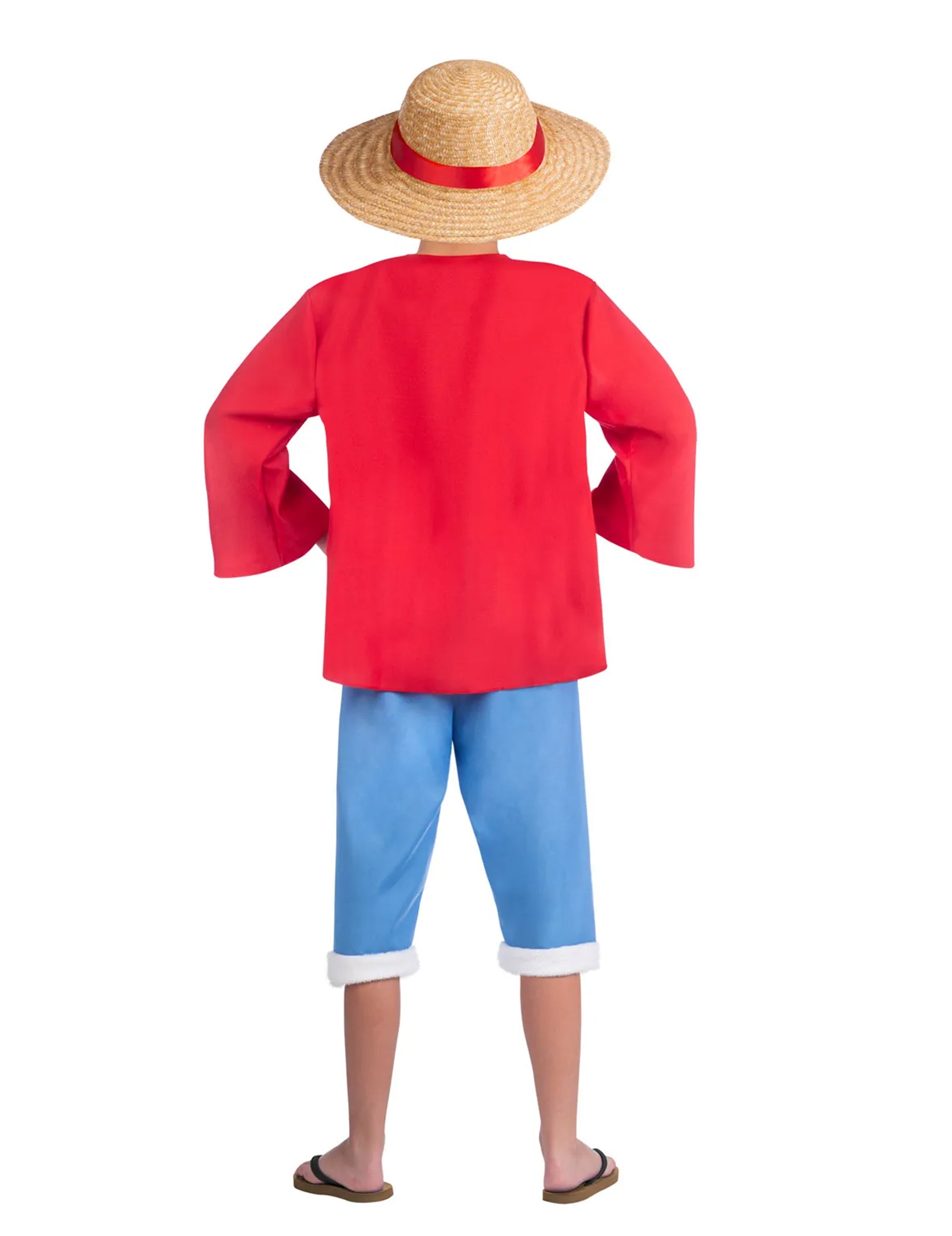Vue de dos du déguisement Luffy One Piece™ pour adulte