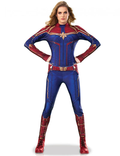 Luxus-Kostüm Captain Marvel für Damen in Blau und Rot