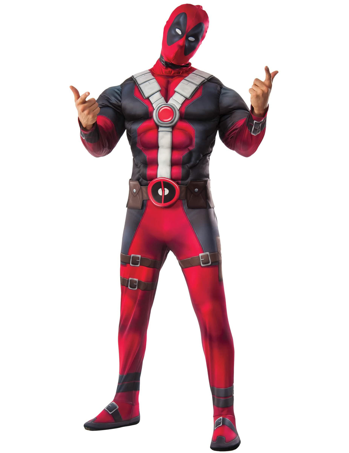 Déguisement luxe Deadpool 2™ pour adulte rouge et noir musclé