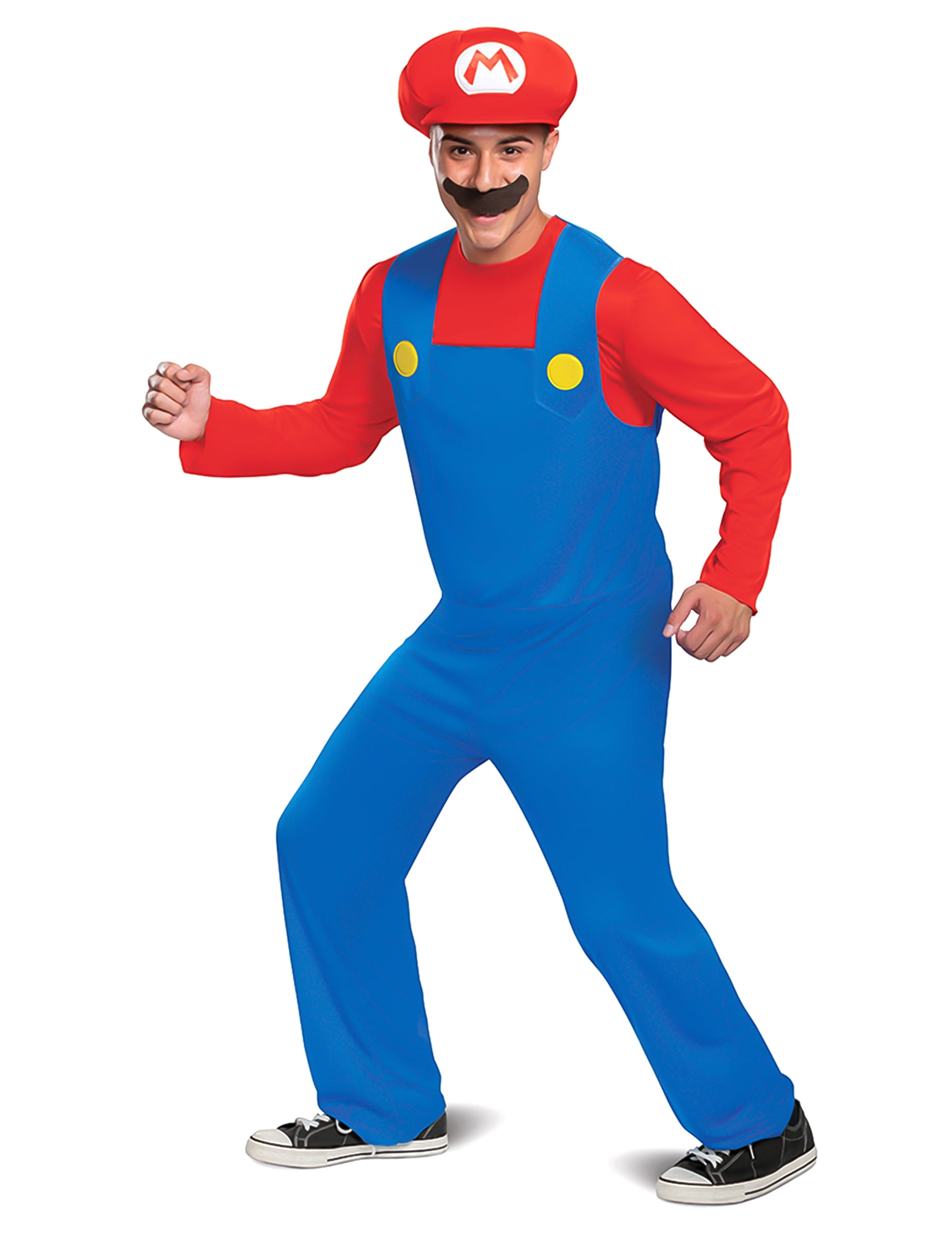 Déguisement Mario™ classique pour adulte bleu et rouge avec casquette et moustache