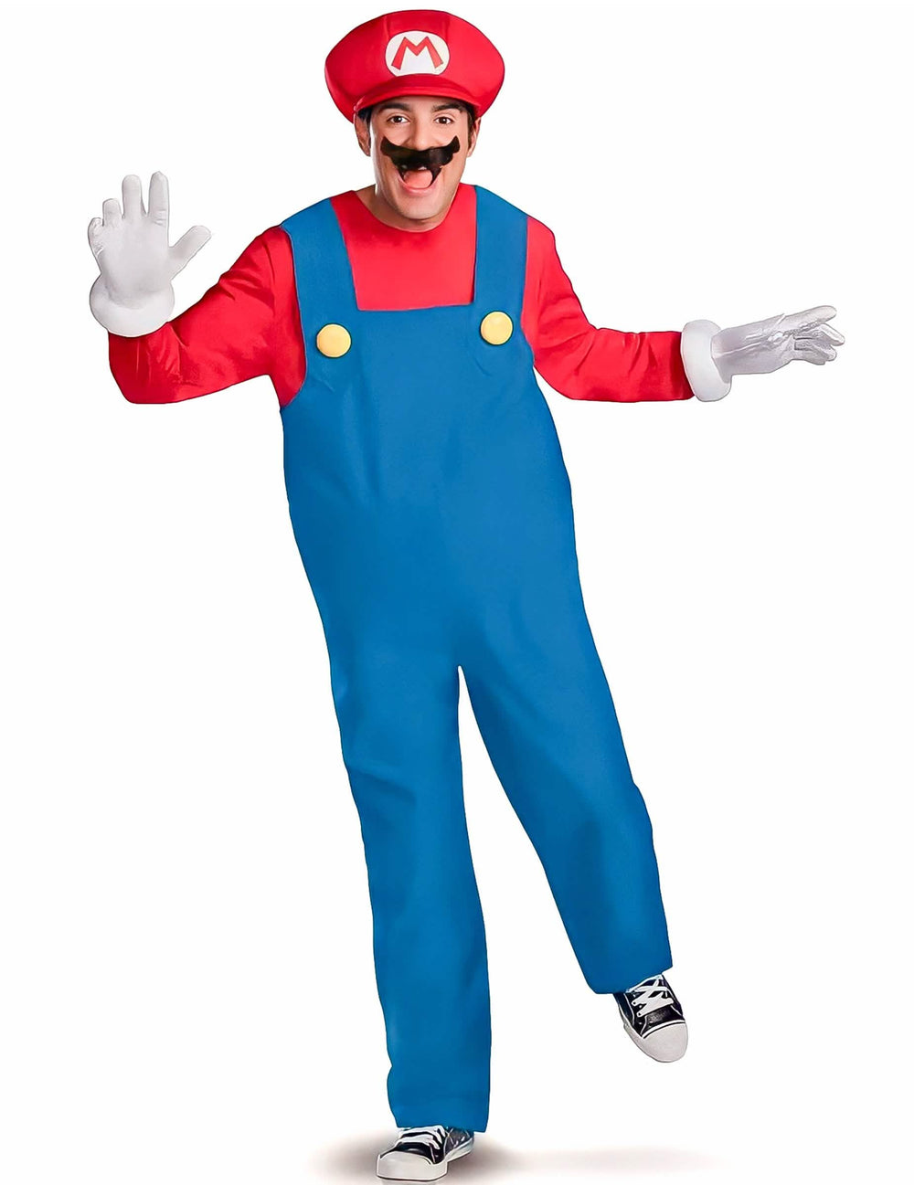 Vue du costume de Mario du déguisement de couple Mario et Princesse Peach