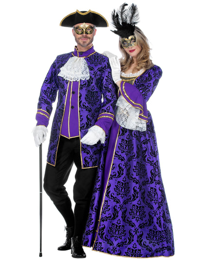 Déguisement marquis baroque violet luxe homme