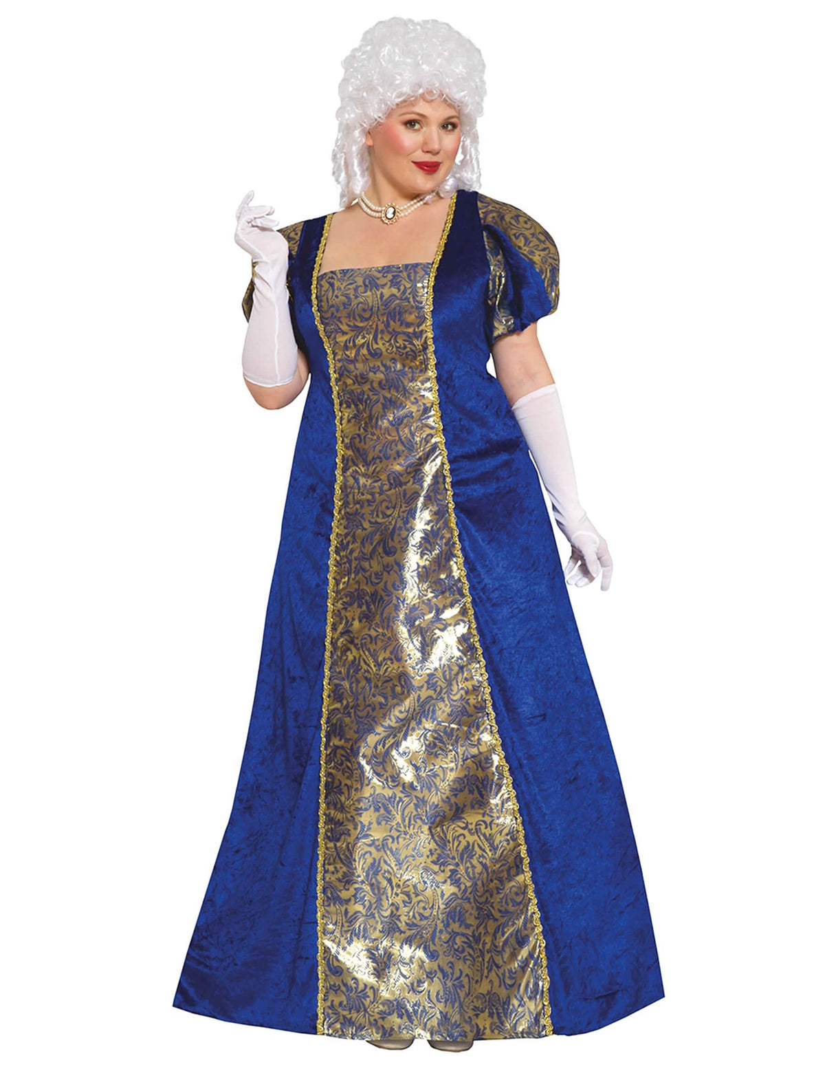 Marquise-Kostüm für Damen in Blau und Gold