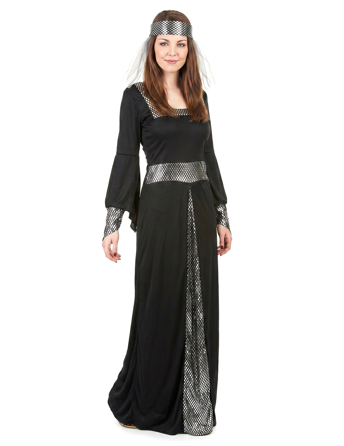 Mittelalterliches Kostüm für Damen schwarz