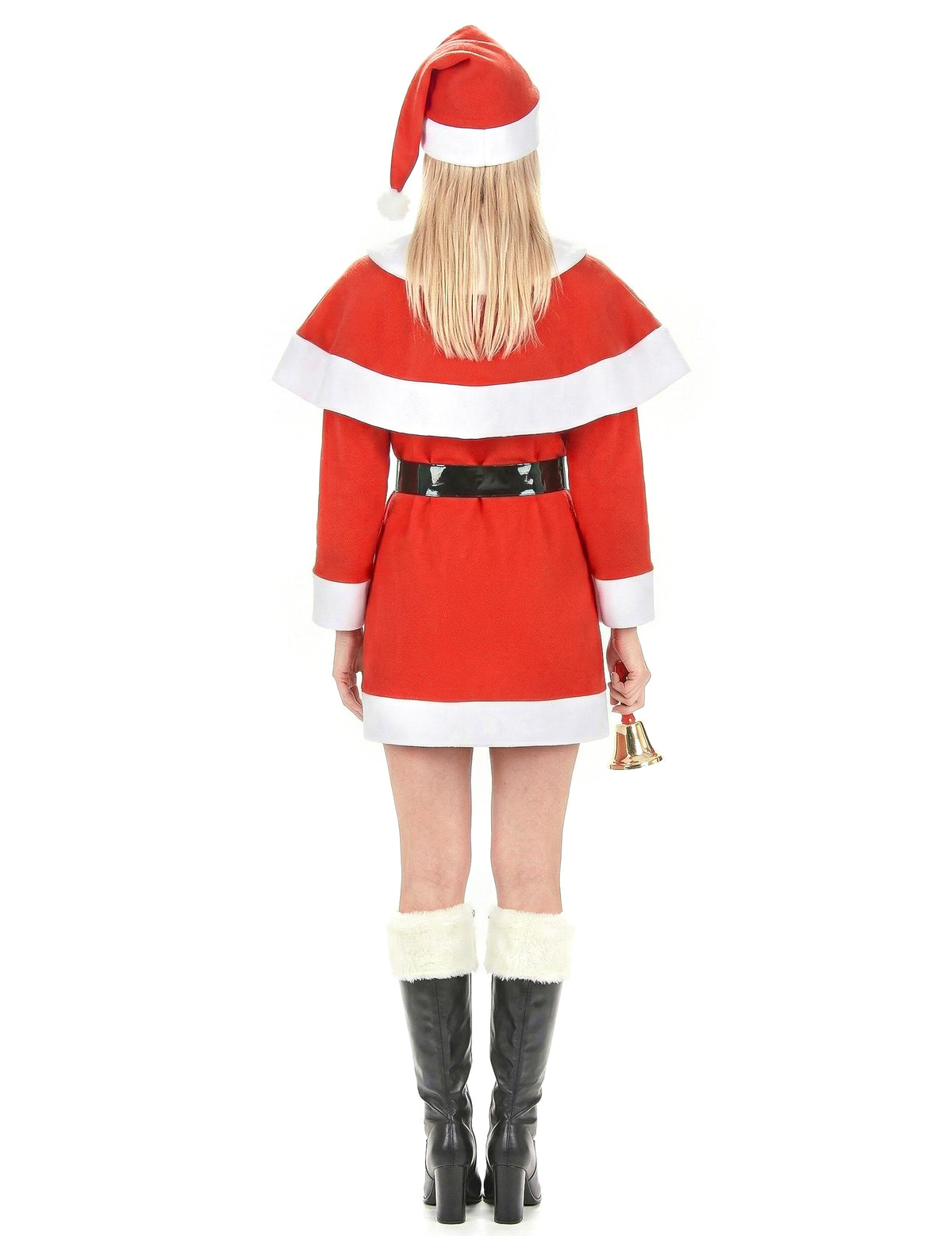 Vue de dos du déguisement mère Noël pour femme