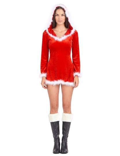 Sexy Weihnachts-Kostüm für Damen rot-weiss