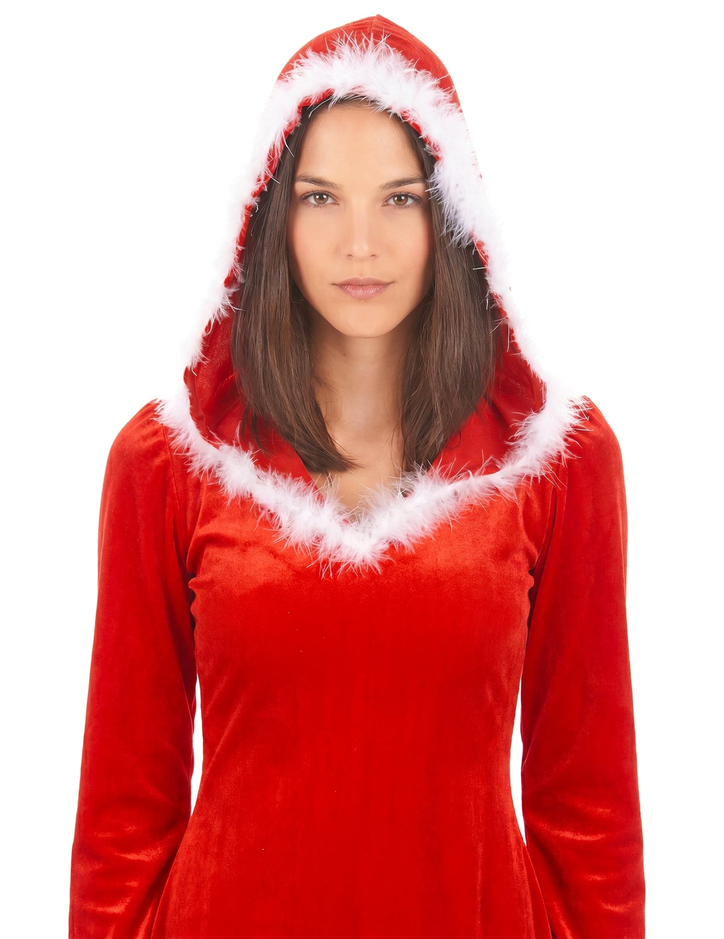Sexy Weihnachts-Kostüm für Damen rot-weiss