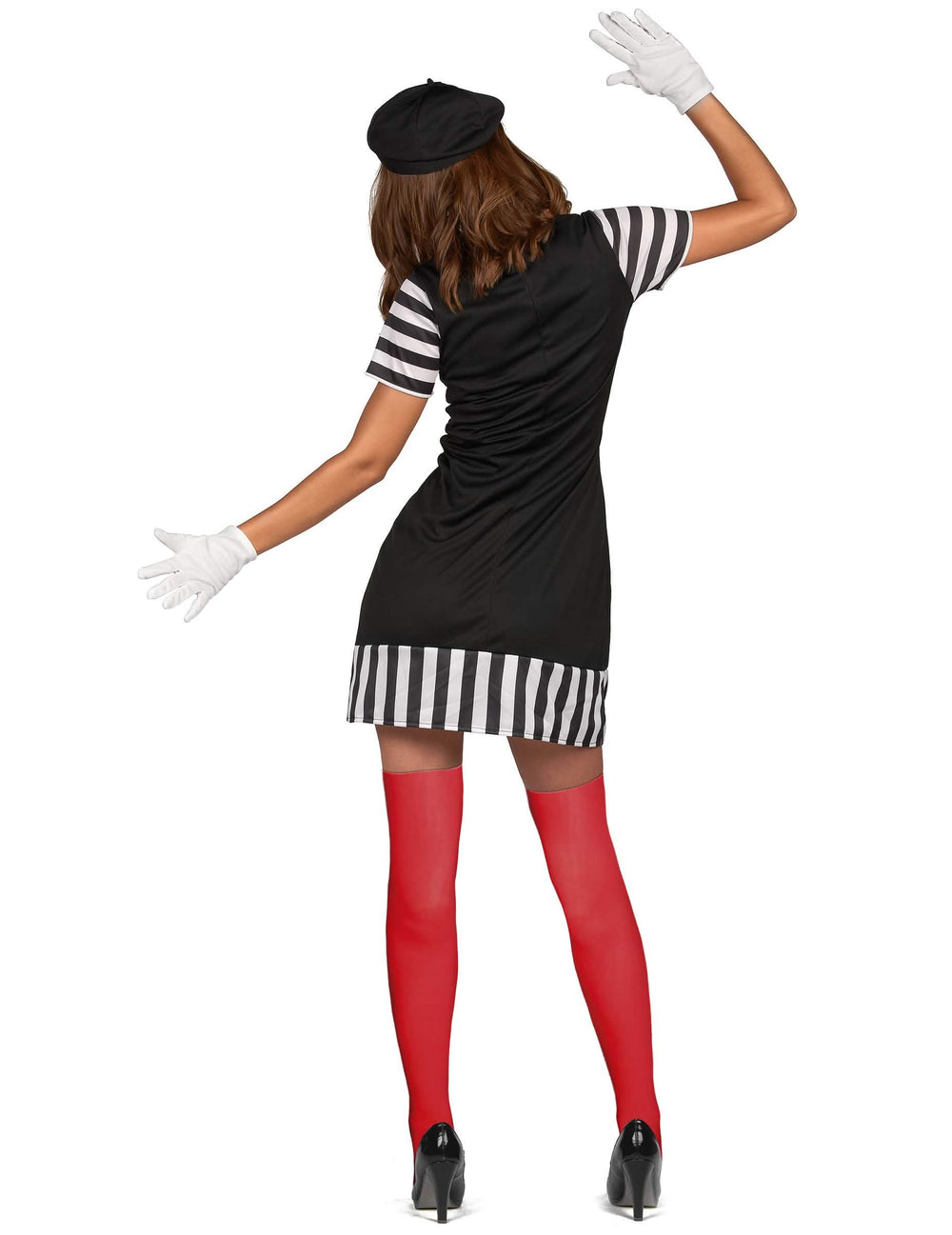 Vue de dos du déguisement de mime pour femme
