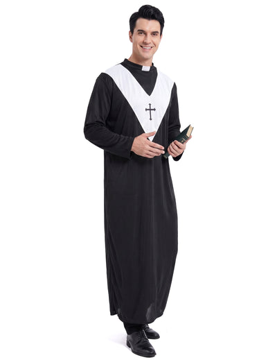 Priesterkostüm für Herren schwarz-weiss