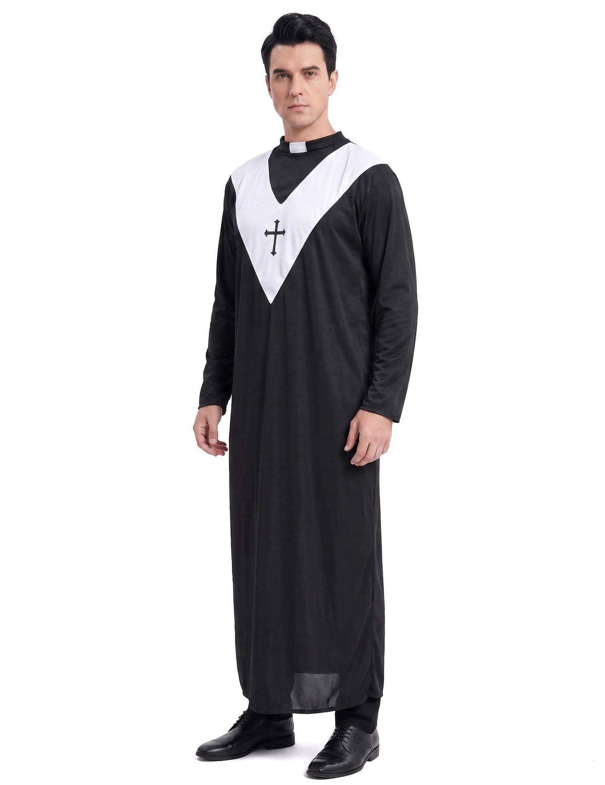 Priesterkostüm für Herren schwarz-weiss