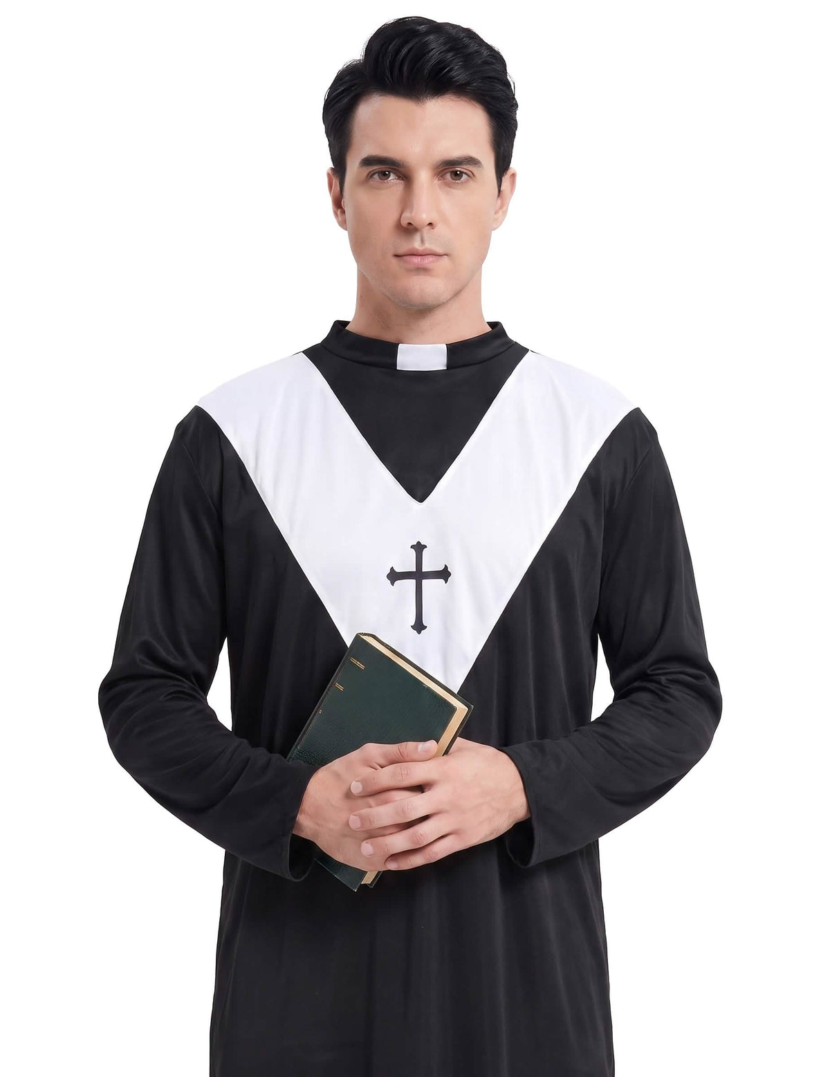 Priesterkostüm für Herren schwarz-weiss