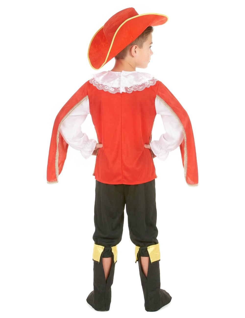 Rückansicht des Musketierkostüms für Jungen