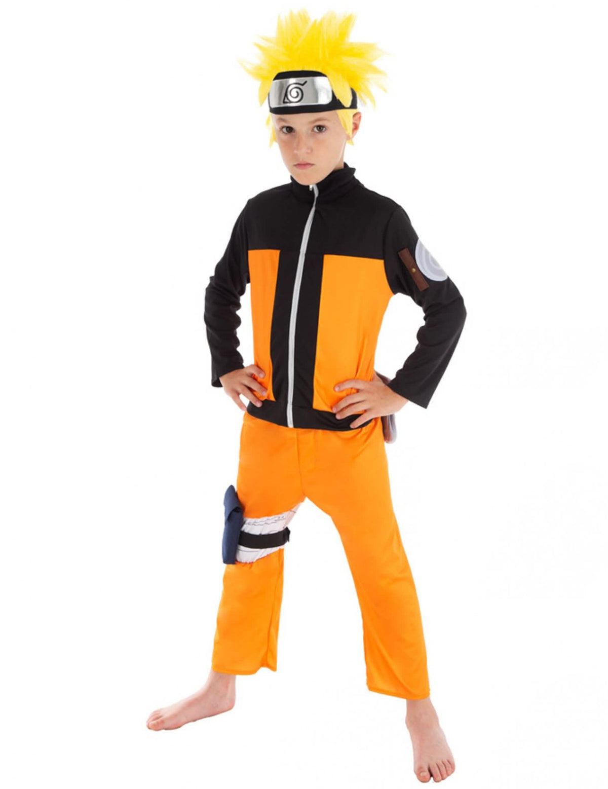 Vue de face de la tenue Naruto du déguisement de couple Naruto™ et Kakashi™ pour enfants