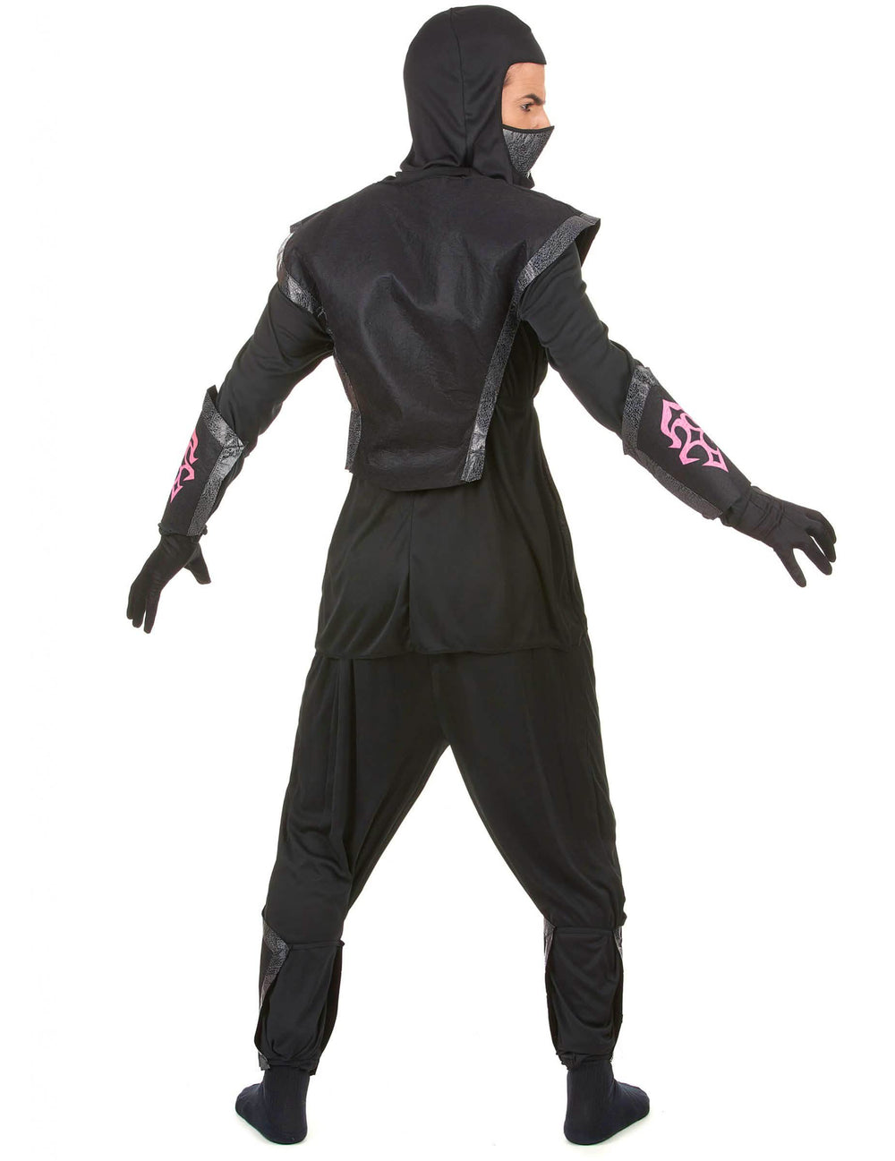 Vue de dos du déguisement ninja effet feutrine pour homme