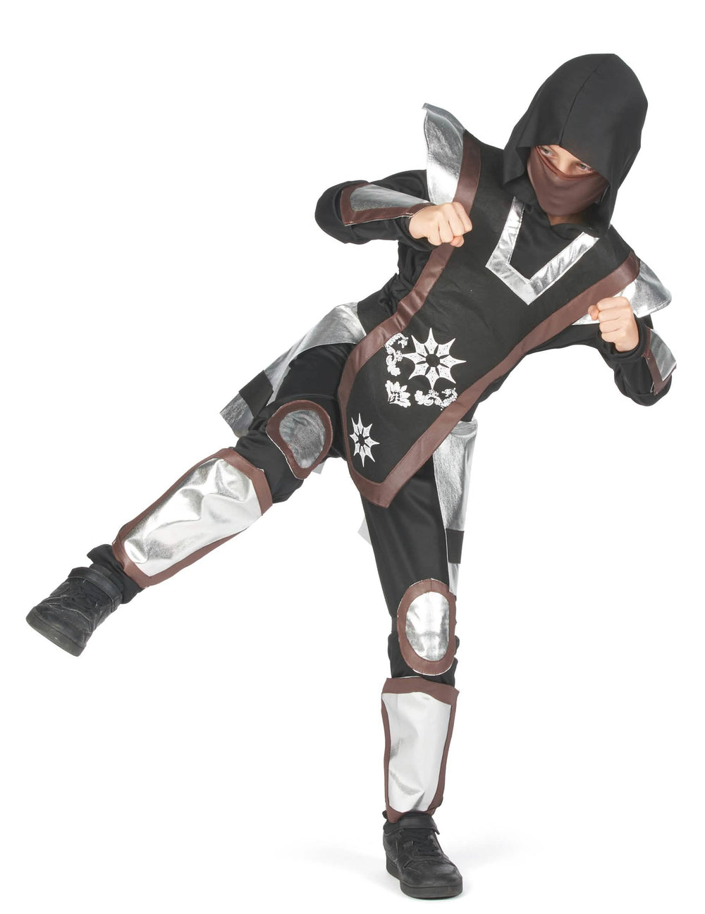 Kampfpose des Ninja-Kostüms für Jungen