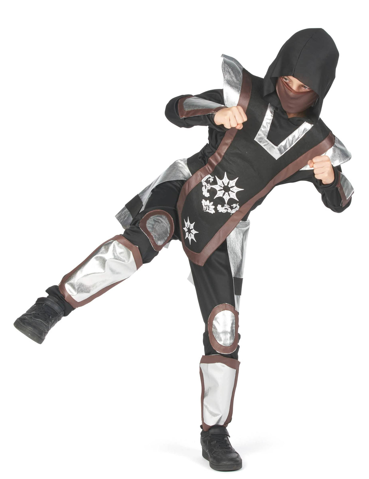 Kampfpose des Ninja-Kostüms für Jungen