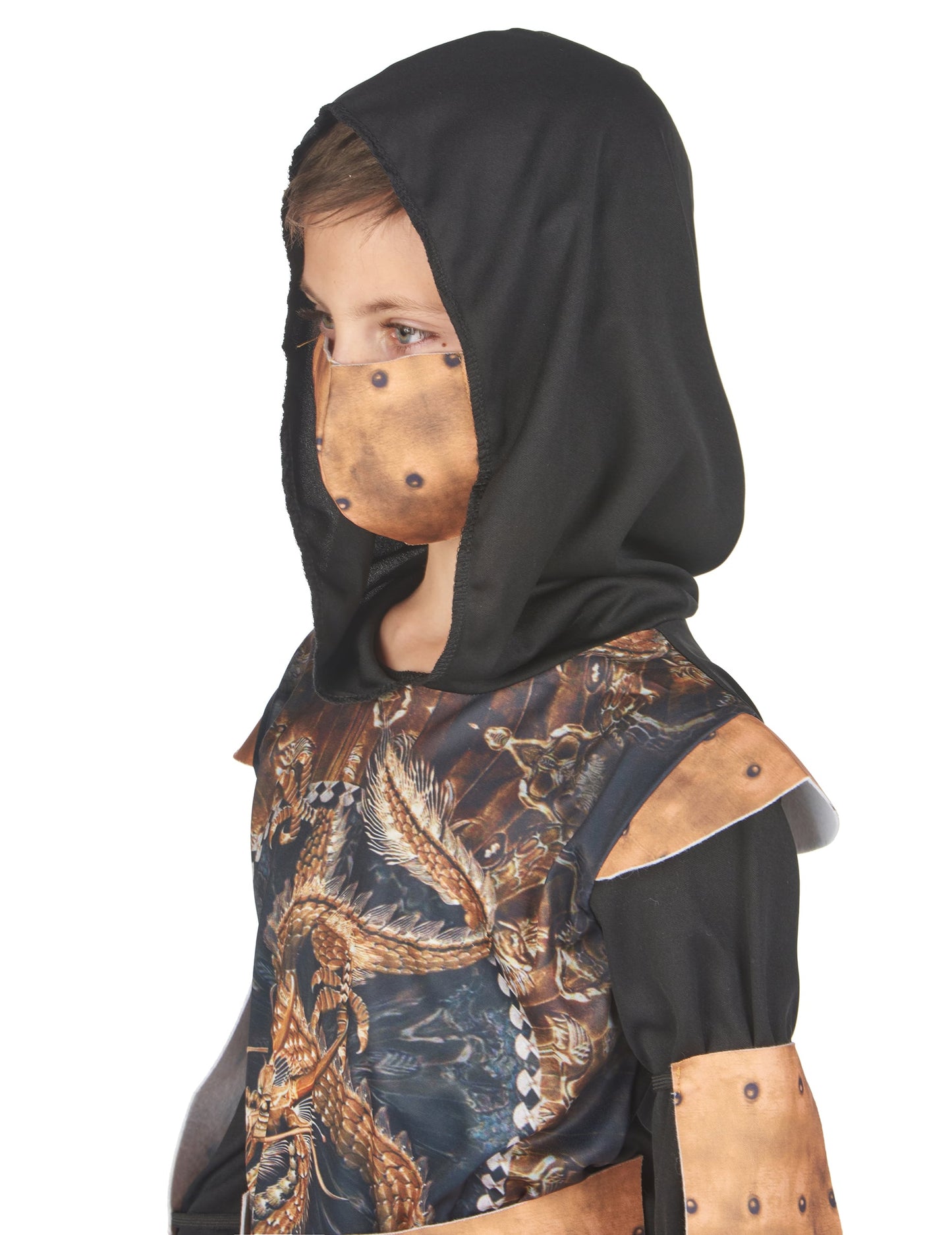 Vue de profil du déguisement ninja traditionnel pour garçon
