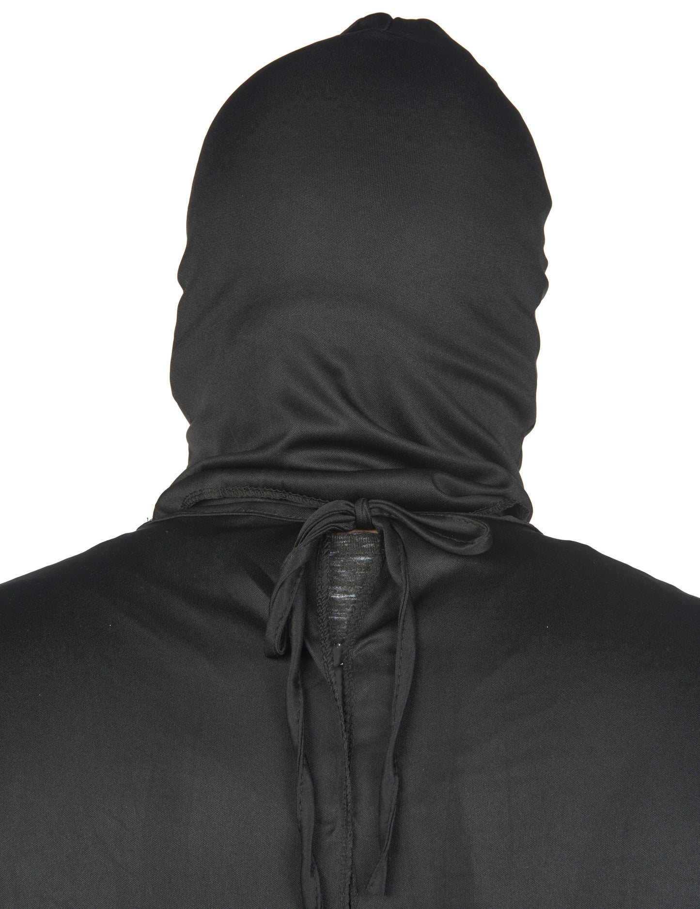 Vue de dos de la cagoule du déguisement de squelette